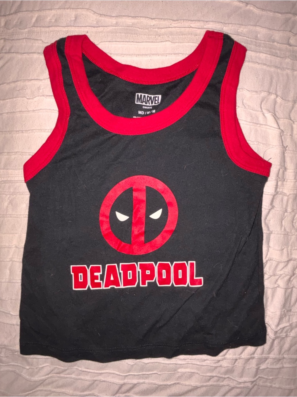 Marvel Kids Black and Red Deadpool Tank Top